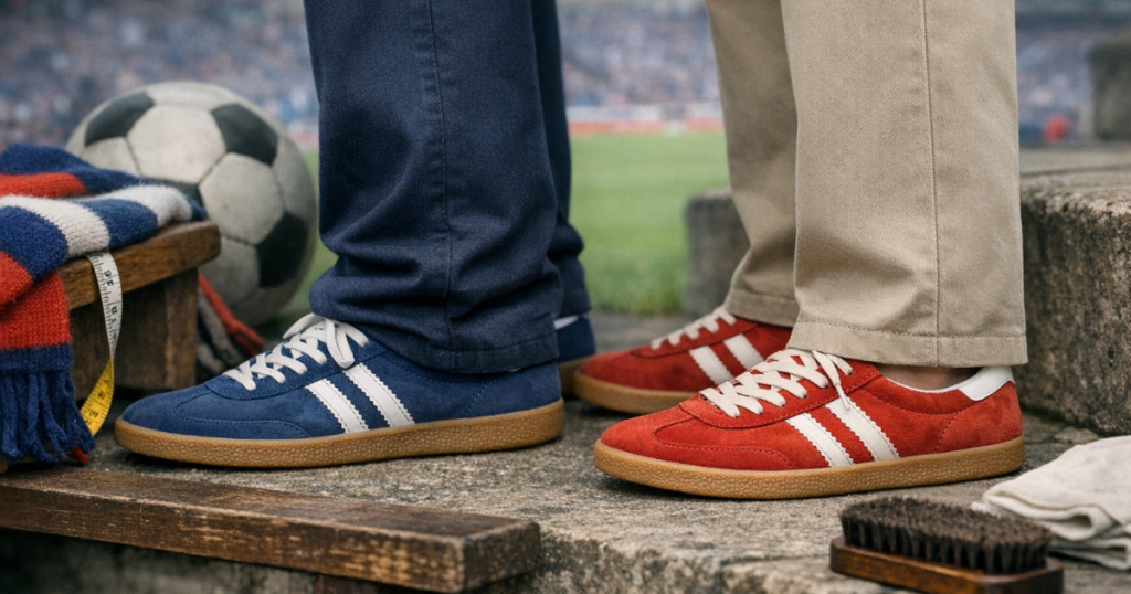 trouser break for terrace trainers