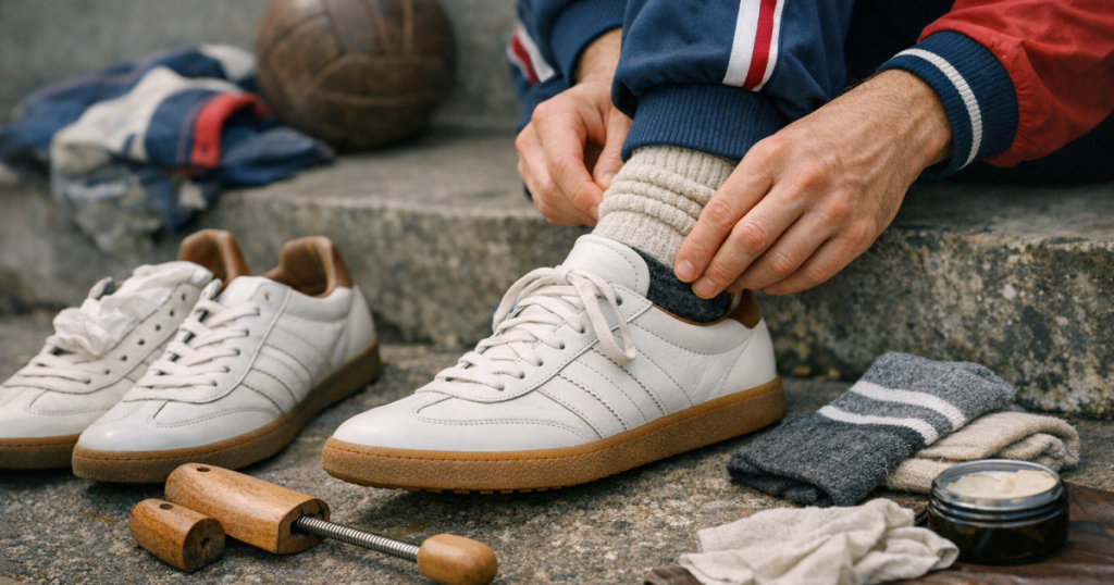 break in leather terrace trainers